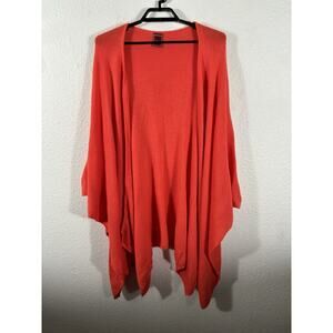 Fina Estampa Peru Shawl Cardigan Sweater One Size Womens Orange Knit